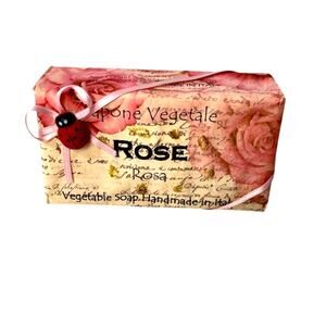 NEW Handmade Vegetable Soap Italy Rose Scent 10.5 oz Natural Artisan Bar